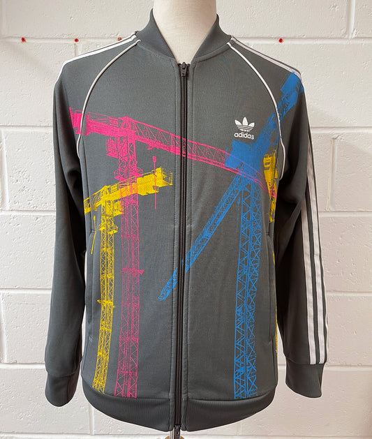 Neon cranes on Medium grey track top