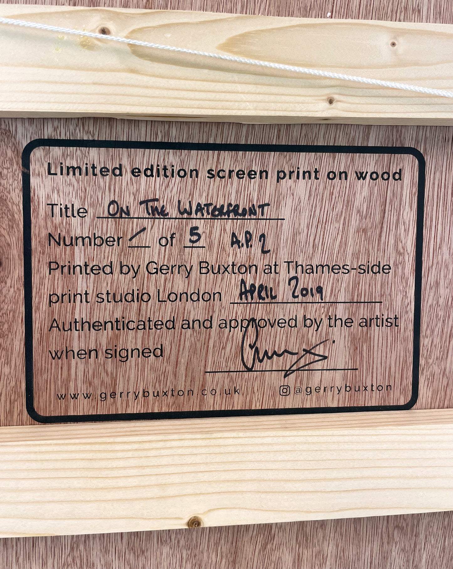 On The Waterfront artist proof