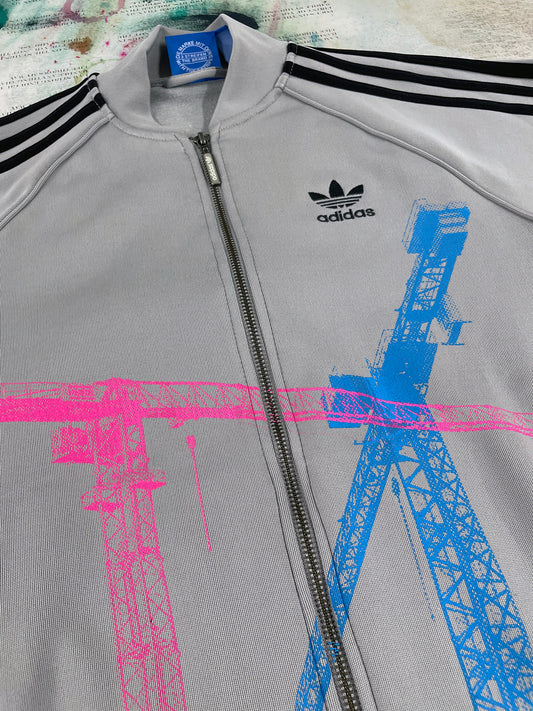 Grey trackie with bright cranes, Extra Small 36'' chest