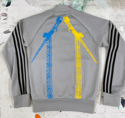 Grey trackie with bright cranes, Extra Small 36'' chest