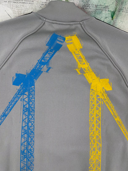 Grey trackie with bright cranes, Extra Small 36'' chest